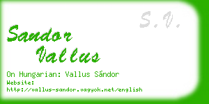 sandor vallus business card